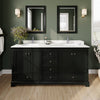 Custom image for Dark Espresso with Polished Chrome Trim / Carrara Cultured Marble, Rectangular Sink / 70