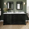 Custom image for Dark Espresso with Polished Chrome Trim / White Carrara Marble, Oval Sink / Medicine Cabinets