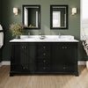 Custom image for Dark Espresso with Polished Chrome Trim / White Cultured Marble, Rectangular Sink / Medicine Cabinets