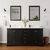 Custom image for Dark Espresso with Polished Chrome Trim / White Cultured Marble, Rectangular Sink / 24