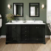 Custom image for Dark Espresso with Polished Chrome Trim / White Quartz, Rectangular Sink / No Mirror