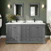 Custom image for Dark Gray with Matte Black Trim / Carrara Cultured Marble, Rectangular Sink / No Mirror