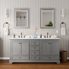 Custom image for Dark Gray with Matte Black Trim / Carrara Cultured Marble, Rectangular Sink / 24