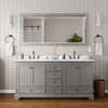 Custom image for Dark Gray with Matte Black Trim / Carrara Cultured Marble, Rectangular Sink / 70