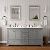 Custom image for Dark Gray with Matte Black Trim / White Cultured Marble, Rectangular Sink / 24