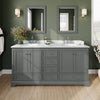 Custom image for Dark Gray with Polished Chrome Trim / White Carrara Marble, Oval Sink / 70