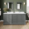Custom image for Dark Gray with Polished Chrome Trim / White Cultured Marble, Rectangular Sink / No Mirror