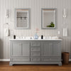 Custom image for Dark Gray with Polished Chrome Trim / White Cultured Marble, Rectangular Sink / 24