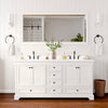 Custom image for White with Matte Black Trim / Carrara Cultured Marble, Rectangular Sink / 70