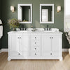 Custom image for White with Matte Black Trim / White Carrara Marble, Rectangular Sink / 24