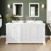 Custom image for White with Brushed Gold Trim / White Quartz, Rectangular Sink / 24