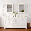 Custom image for White with Polished Chrome Trim / Carrara Cultured Marble, Rectangular Sink / Medicine Cabinets