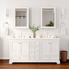 Custom image for White with Polished Chrome Trim / White Cultured Marble, Rectangular Sink / Medicine Cabinets