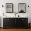Custom image for Dark Espresso with Polished Chrome Trim / Carrara Cultured Marble, Rectangular Sink / Medicine Cabinets