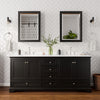 Custom image for Dark Espresso with Polished Chrome Trim / White Cultured Marble, Rectangular Sink / Medicine Cabinets
