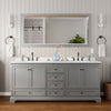Custom image for Dark Gray with Matte Black Trim / Carrara Cultured Marble, Rectangular Sink / 70