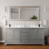 Custom image for Dark Gray with Polished Chrome Trim / Carrara Cultured Marble, Rectangular Sink / 70