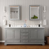 Custom image for Dark Gray with Polished Chrome Trim / Carrara Cultured Marble, Rectangular Sink / Medicine Cabinets