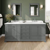 Custom image for Dark Gray with Polished Chrome Trim / Carrara Cultured Marble, Rectangular Sink / No Mirror