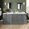 Custom image for Dark Gray with Polished Chrome Trim / White Carrara Marble, Rectangular Sink / 70