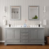 Custom image for Dark Gray with Polished Chrome Trim / White Cultured Marble, Rectangular Sink / 24