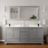 Custom image for Dark Gray with Polished Chrome Trim / White Cultured Marble, Rectangular Sink / 70