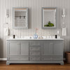Custom image for Dark Gray with Polished Chrome Trim / White Cultured Marble, Rectangular Sink / Medicine Cabinets