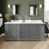Custom image for Dark Gray with Polished Chrome Trim / White Quartz, Rectangular Sink / Medicine Cabinets