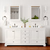 Custom image for White with Matte Black Trim / Carrara Cultured Marble, Rectangular Sink / Medicine Cabinets