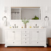 Custom image for White with Matte Black Trim / White Cultured Marble, Rectangular Sink / 70