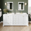 Custom image for White with Brushed Gold Trim / Carrara Cultured Marble, Rectangular Sink / No Mirror