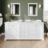 Custom image for White with Brushed Gold Trim / White Carrara Marble, Oval Sink / 24