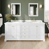 Custom image for White with Brushed Gold Trim / Giotto Quartz, Rectangular Sink / No Mirror