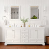 Custom image for White with Polished Chrome Trim / Carrara Cultured Marble, Rectangular Sink / 24