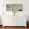 Custom image for White with Polished Chrome Trim / Carrara Cultured Marble, Rectangular Sink / 70