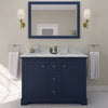 Custom image for Dark Blue with Polished Chrome Trim / White Carrara Marble / 46