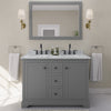 Custom image for Dark Gray with Matte Black Trim / White Carrara Marble / 46