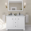 Custom image for White with Matte Black Trim / White Carrara Marble / No Mirror