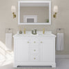 Custom image for White with Brushed Gold Trim / White Cultured Marble / No Mirror