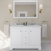 Custom image for White with Polished Chrome Trim / White Carrara Marble / No Mirror