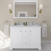 Custom image for White with Polished Chrome Trim / White Carrara Marble / No Mirror