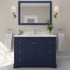Custom image for Dark Blue with Polished Chrome Trim / Carrara Cultured Marble / 46