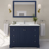 Custom image for Dark Blue with Polished Chrome Trim / White Cultured Marble / 46