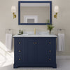 Custom image for Dark Blue with Brushed Gold Trim / White Carrara Marble / 46