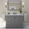 Custom image for Dark Gray with Matte Black Trim / White Carrara Marble / No Mirror