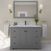Custom image for Dark Gray with Matte Black Trim / White Carrara Marble / No Mirror