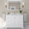 Custom image for White with Brushed Gold Trim / Carrara Cultured Marble / 46