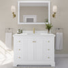 Custom image for White with Brushed Gold Trim / White Cultured Marble / No Mirror