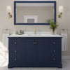 Custom image for Dark Blue with Brushed Gold Trim / Carrara Cultured Marble / No Mirror