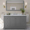 Custom image for Dark Gray with Polished Chrome Trim / White Carrara Marble / 58